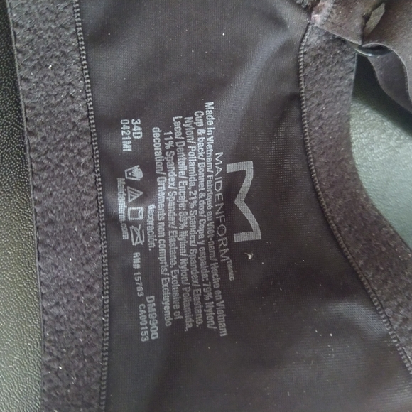 Maidenform Light Pink & Black Front Lace Padded Bra 34D - Picture 6 of 6